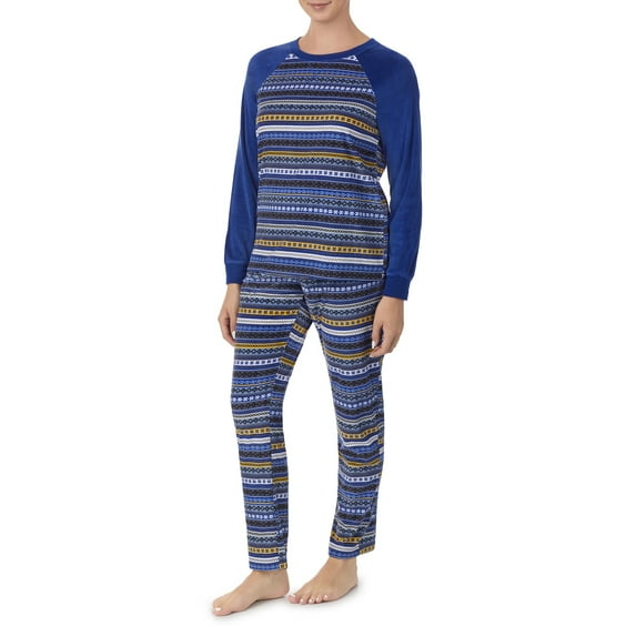 Secret Treasures Women’s and Women’s Plus Super Soft Velour Raglan Sleeve Top and Pant Pajama Set