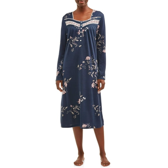 Secret Treasures Women's and Women's Plus Traditional Long Sleeve Sleep Gown