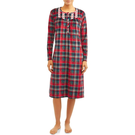 Secret Treasures Women's and Women's Plus Traditional Long Sleeve Velour Sleep Gown