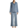 thumbnail image 1 of Secret Treasures Women's and Women's Plus Traditional Notch Collar Long Sleeve Top and Pants Pajama Set, 1 of 6