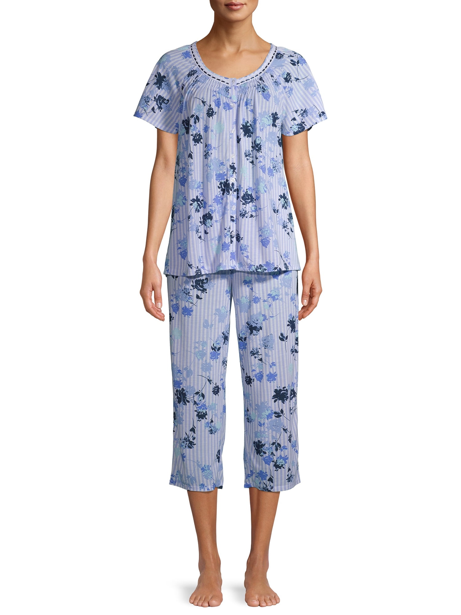 Secret Treasures Women's and Women's Plus Traditional Short Sleeve 2-Piece Pajama Set