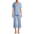 thumbnail image 1 of Secret Treasures Women's and Women's Plus Traditional Short Sleeve Notch Collar Pajama Set, 1 of 6