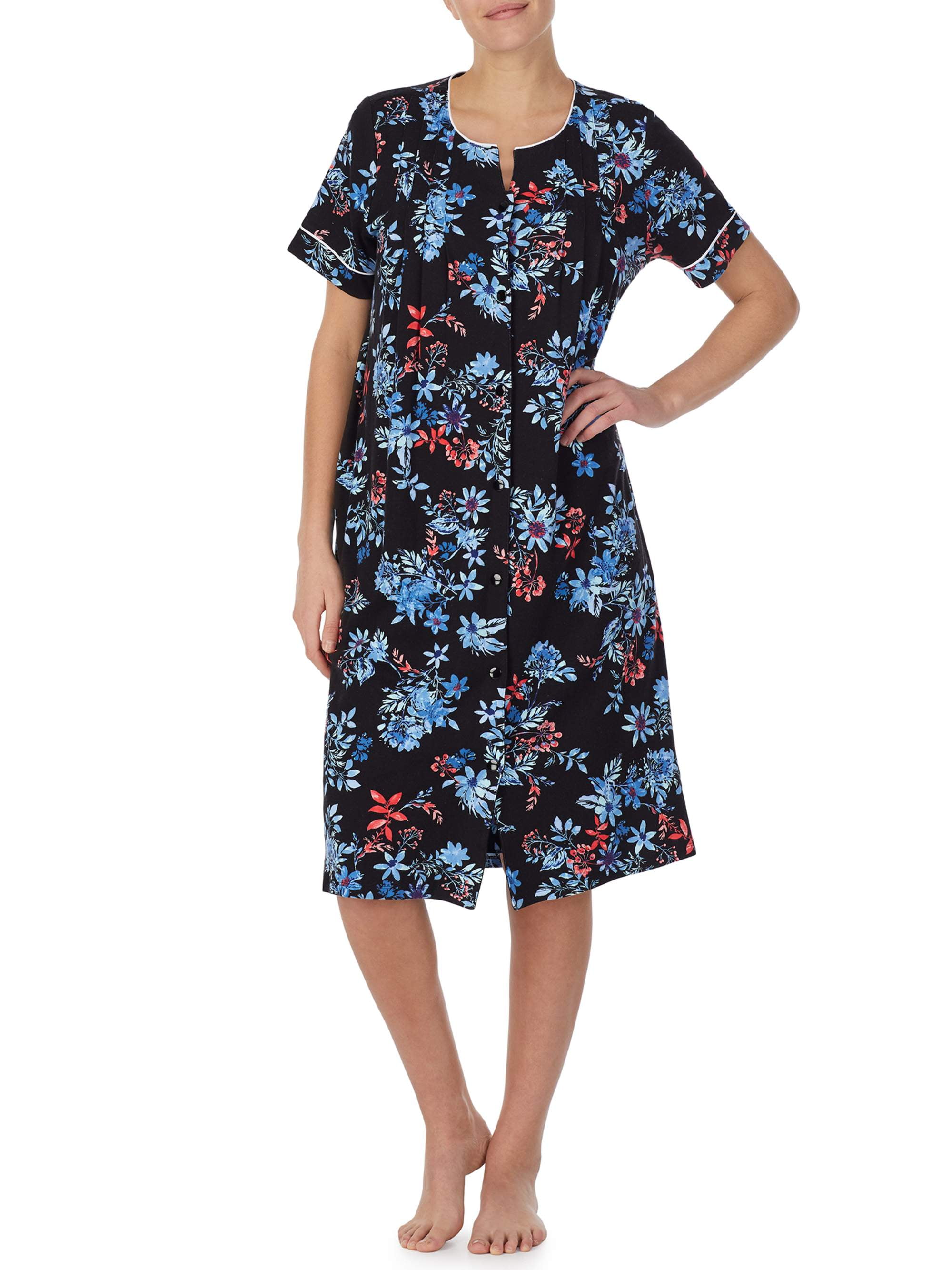 Secret Treasures Women's and Women's Plus Traditional Short Sleeve Snap Front Duster Robe