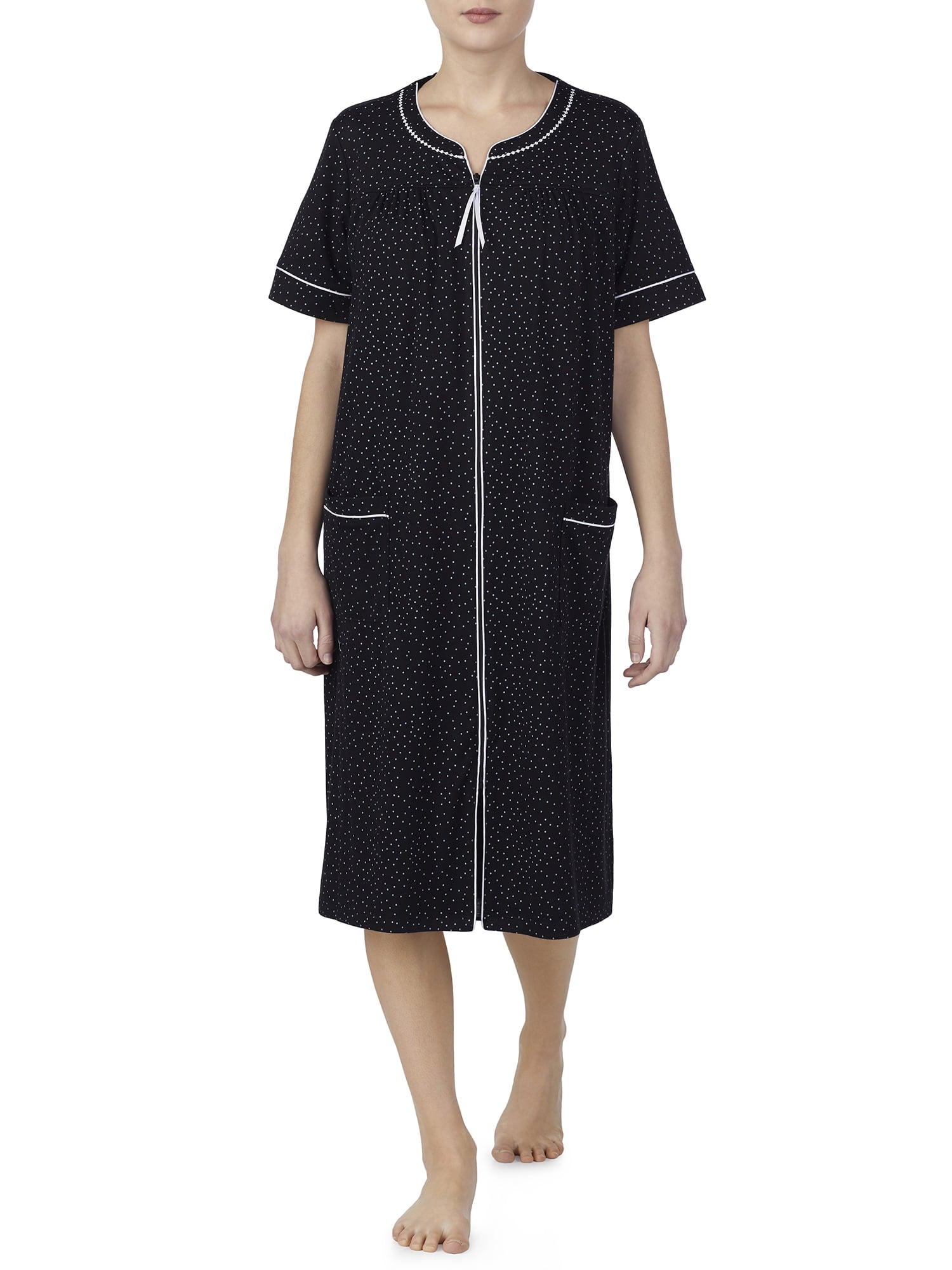 Secret Treasures Women's and Women's Plus Traditional Short Sleeve Zip