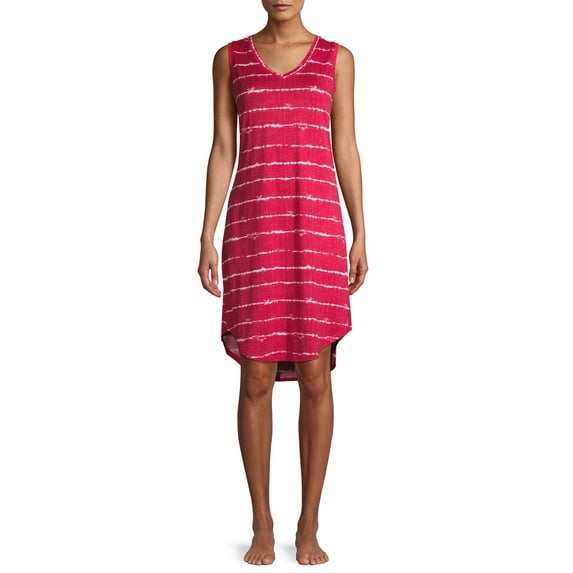 Secret Treasures Women's and Women's Plus V-Neck Shibori Stripe Tank Top Chemise