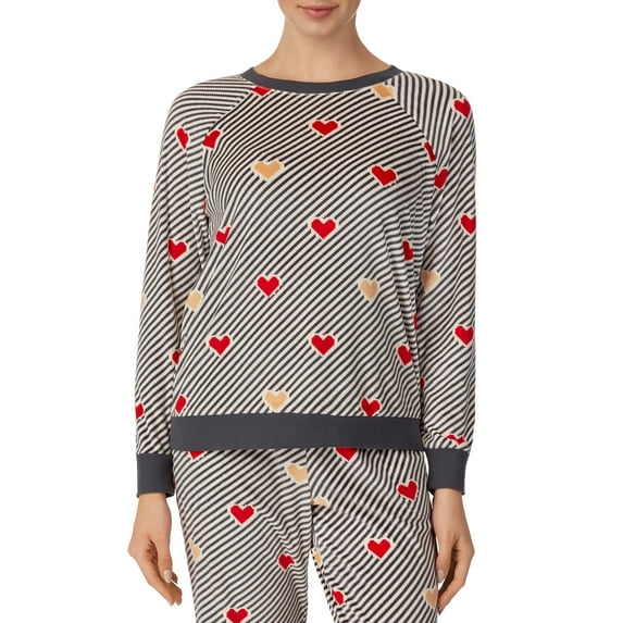 Secret Treasures Women's and Women's Plus Velour Long Sleeve Crew-Neck Top