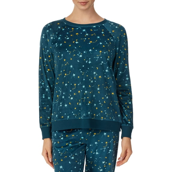 Secret Treasures Women's and Women's Plus Velour Long Sleeve Crew-Neck Top