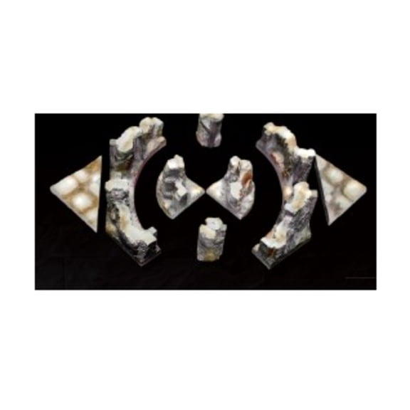 Secret Weapon Miniatures Caverns and Mines - Curved Track Wall Set New
