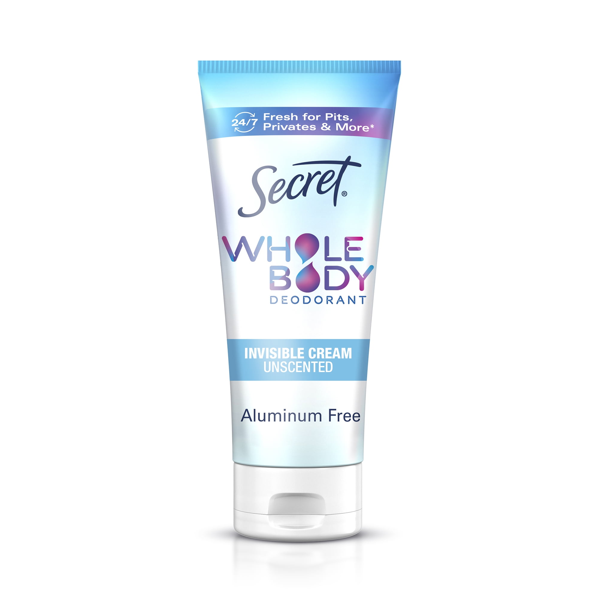 Secret Whole Body Aluminum Free Deodorant Clear Cream Unscented 3.0oz