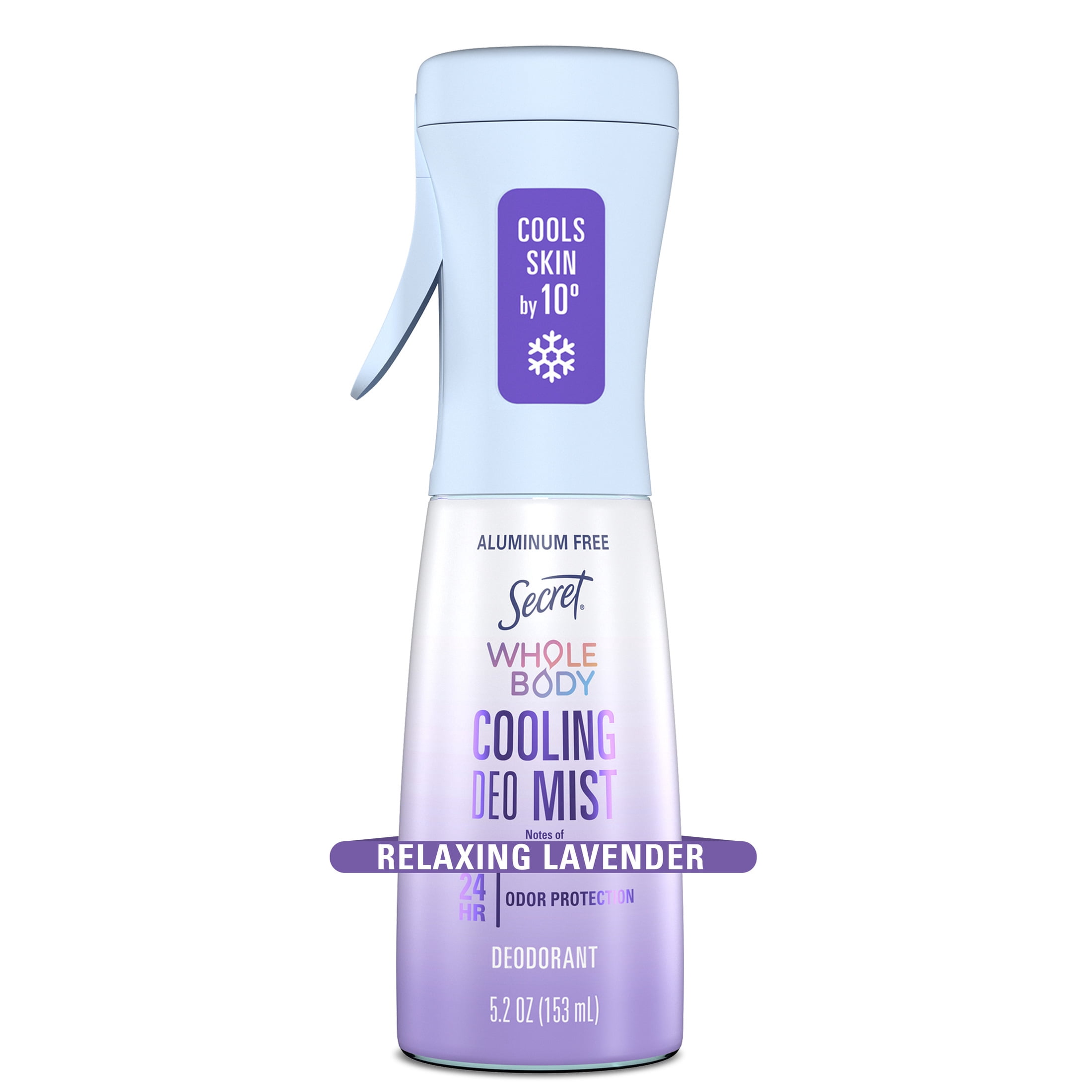 Secret Whole Body Cooling Deodorant Mist, Relaxing Lavender, Aluminum Free, 5.2oz