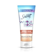 Secret Whole Women's Body Aluminum Free Deodorant Clear Cream Peach & Vanilla 3.0oz