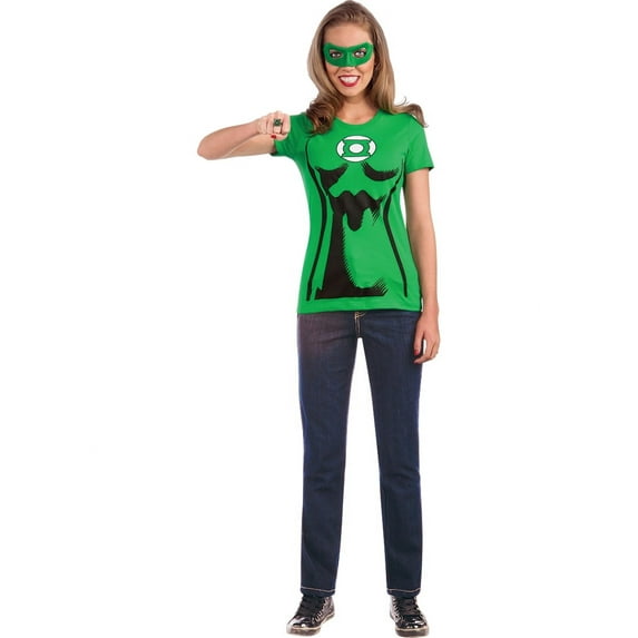 Secret Wishes Sexy Womens Green Lantern Costume T Shirt Set S