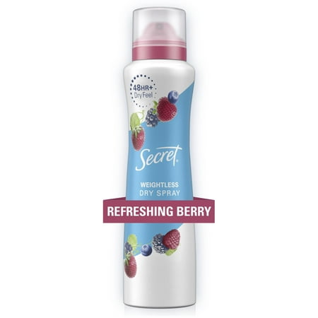 Secret Women's Dry Spray Antiperspirant and Deodorant, Refreshing Berry, 4.1 oz