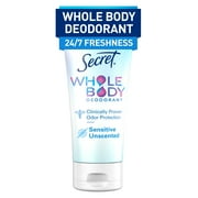 Secret Women's Whole Body Aluminum Free Deodorant Clear Cream Unscented 3.0oz