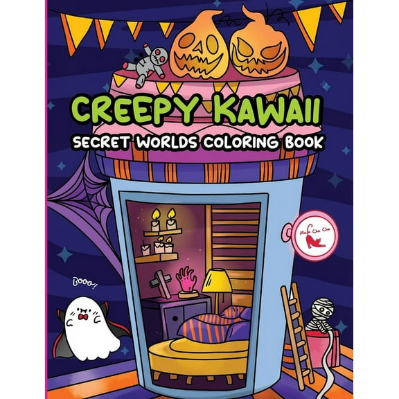 Secret Worlds Coloring Book Creepy Kawaii Secret Worlds Coloring Book: A Coloring Book featuring Creepy Kawaii Tiny Spooky City, Cute Horror Ghost f, Book 1, (Paperback)