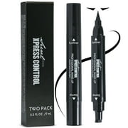 Secret Xpress Control Winged Eyeliner Stamp Waterproof Long Lasting Liquid Black Pen Matte Eye Makeup Two Pack