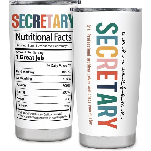 Secretary Gifts for Women Administrative Professional Day Birthday Retirement Appreciation for Secretary Tumbler Mug Cup 20oz