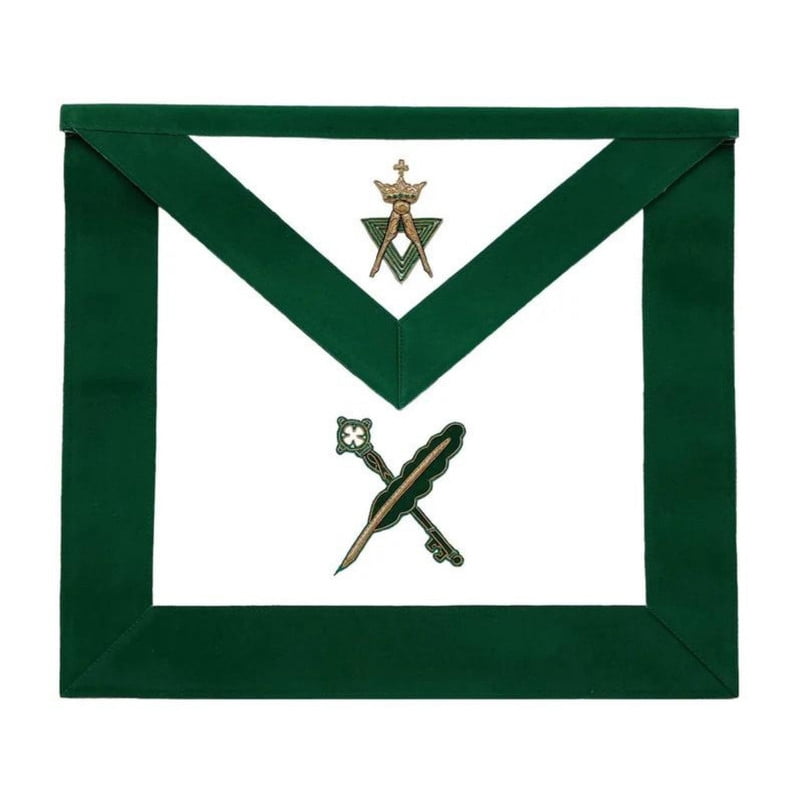 Secretary & Treasurer Allied Masonic Degrees Apron - Adjustable Green ...