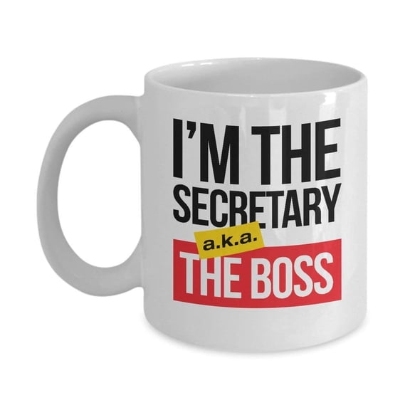 Secretary aka Boss White Ceramic Funny Coffee & Tea Gift Mug
