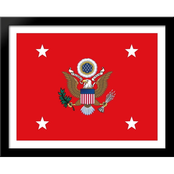 Secretary of the Army Flag Art 36x28 Large Black Wood Framed Print Art