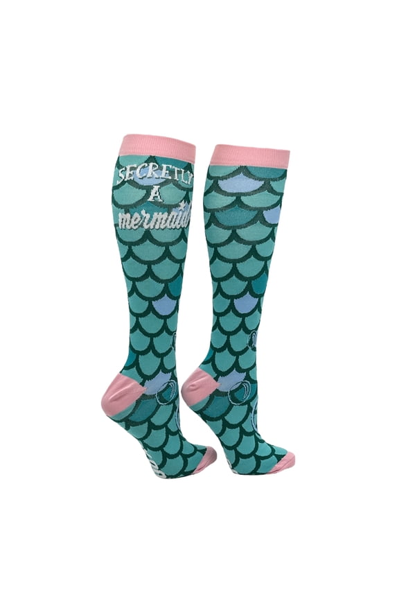 Secretly A Mermaid Funny Compression Socks for Women Unisex Size