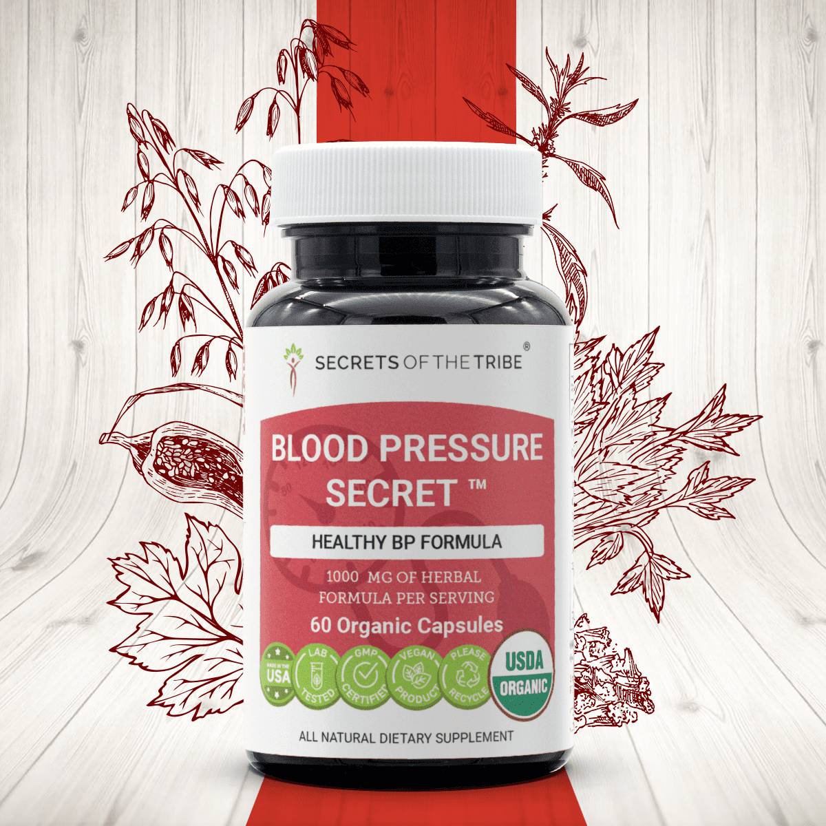 Secrets of the Tribe Blood Pressure Secret Organic Capsules Dietary ...