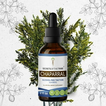Secrets Of The Tribe Chaparral Tincture Dietary Supplement, Natural Herbal Extract for Detox Support, Chaparral (Larrea tridentata) Dried Leaf and Flower, Alcohol-Free Extract, Drops 2 oz