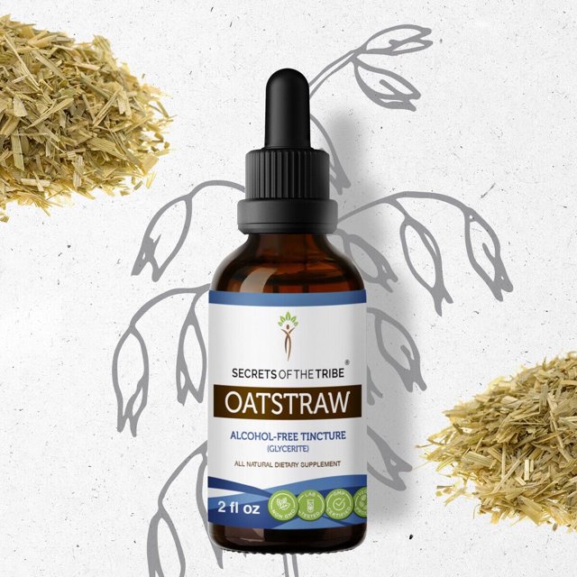 Secrets Of The Tribe Oatstraw Tincture Dietary Supplement, Natural Herbal Extract for Stress Support, Oatstraw (Avena sativa) Dried Tops, Alcohol-Free Extract, Drops 2 oz