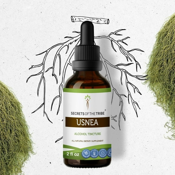 Secrets Of The Tribe Usnea Tincture Dietary Supplement, Natural Herbal Extract for Immune System Support, Usnea (Usnea spp.) Dried Lichen, Alcohol Extract, Drops 2 oz