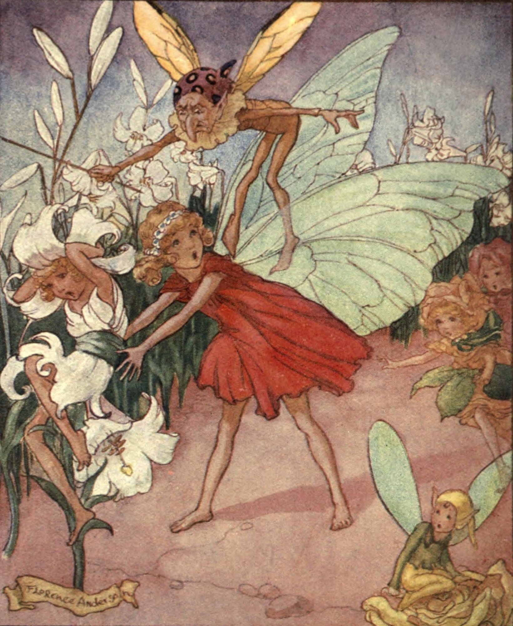 Secrets of the Flowers 1900 A wicked fairy Canvas Art - Florence M Anderson (18 x 24)