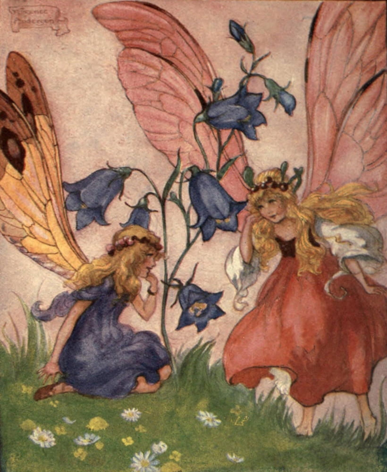 Secrets of the Flowers 1900 The little bells keep ringing Canvas Art - Florence Mary Anderson (24 x 36)