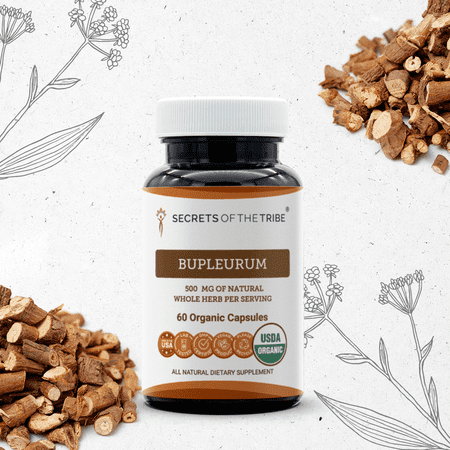 Secrets Of The Tribe Bupleurum Organic Capsules Dietary Supplement, Natural Herbal Capsules for Liver Support, Certified Organic Bupleurum (Bupleurum Chinense) Dried Root, 60 Capsules