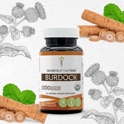 Secrets Of The Tribe Burdock Organic Capsules Dietary Supplement, Natural Herbal Capsules for Detox Support, Certified Organic Burdock Arctium lappa Dried Root, 60 Capsules