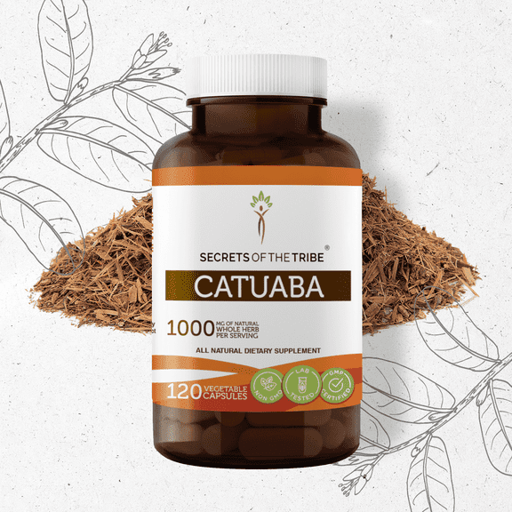 Secrets Of The Tribe Catuaba Capsules Dietary Supplement, Natural Herbal Capsules for Libido Support, Catuaba (Erythroxylum catuaba) Dried Bark, 120 Capsules