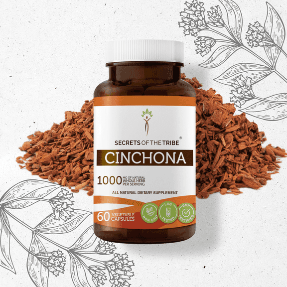 Secrets Of The Tribe Cinchona Capsules Dietary Supplement, Natural Herbal Capsules for Immune and General Wellness Support, Cinchona (Cinchona officinalis) Dried Bark, 60 Capsules