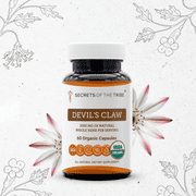 Secrets Of The Tribe Devils Claw Organic Capsules Dietary Supplement, Natural Herbal Capsules for Joint Support, Certified Organic Devils Claw Harpagophytum Procumbens Dried Root, 60 Capsules