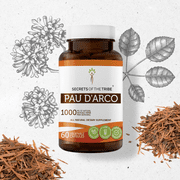 Secrets of the Tribe Pau d'Arco 60 Capsules, 500 mg, Wildcrafted Pau d'Arco (Tabebuia Impetiginosa) Dried Bark