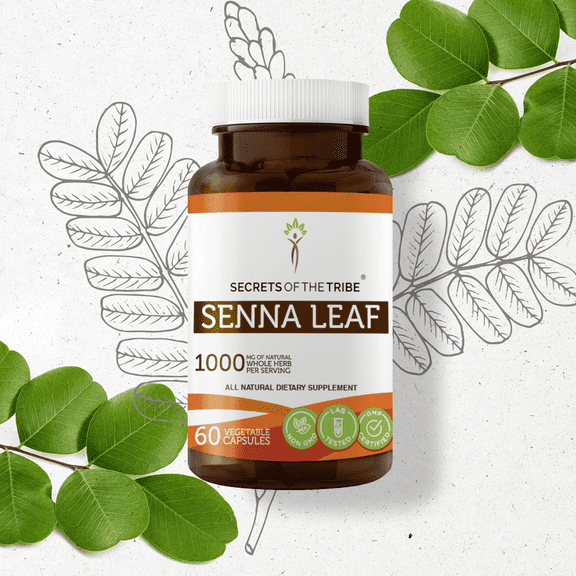Secrets Of The Tribe Senna Leaf Capsules Dietary Supplement, Natural Herbal Capsules for Digestive Support, Senna Leaf (Senna Alexandrina) Dried Leaf, 60 Capsules