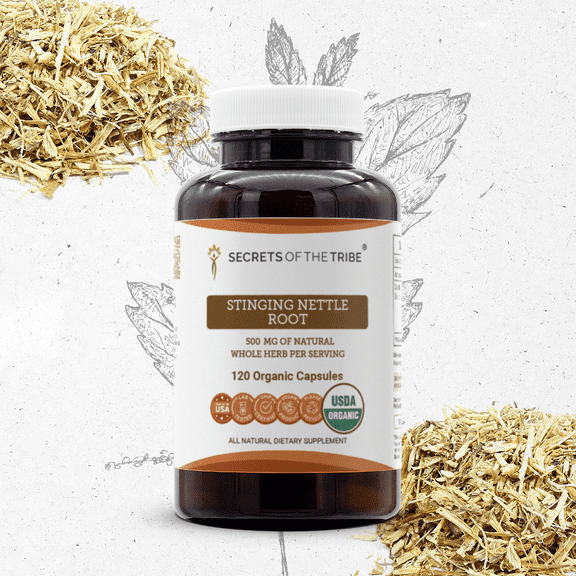 Secrets Of The Tribe Stinging Nettle Root Organic Capsules Dietary Supplement, Natural Herbal Capsules for Joint Support, Certified Organic Stinging Nettle (Urtica dioica) Dried Root, 120 Capsules