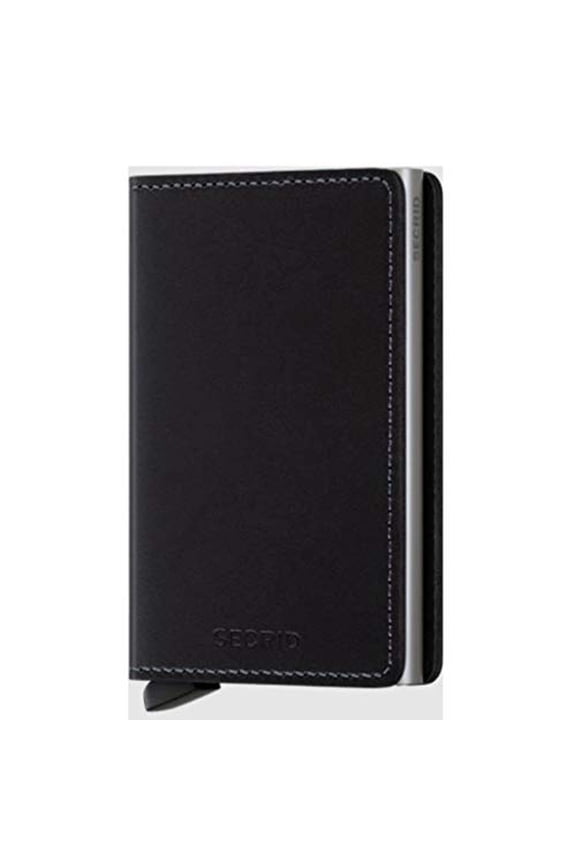 Men's Slim Aluminium Cardprotector Black Leather Wallet, RFID Safe Case