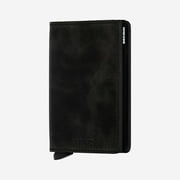 Secrid Mens Slim Wallet Genuine Leather RFID Card Case, Crisple Black