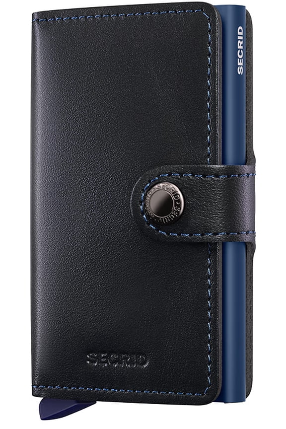Secrid Miniwallet Original Black Navy Leather RFID Wallet M-BLACK-NAVY