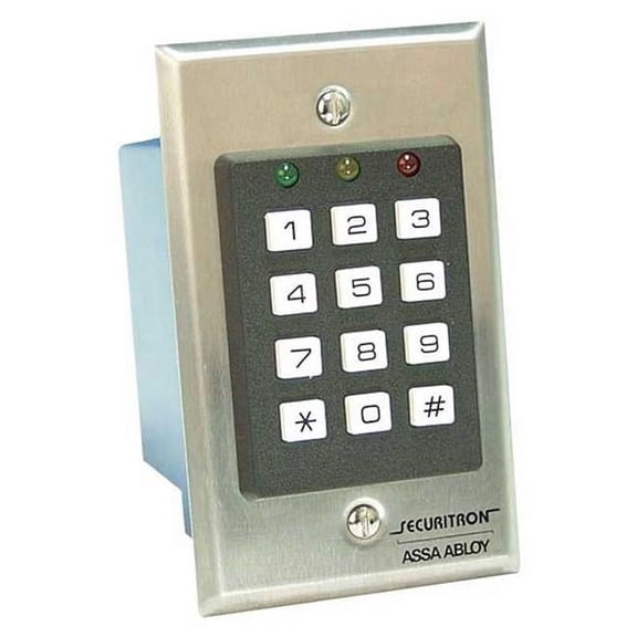 Secruitron DK16 Assa Abloy Electronic Security Hardware - Securitron Digital Keypad System Indoor Single Gang, Satin Stainless Steel
