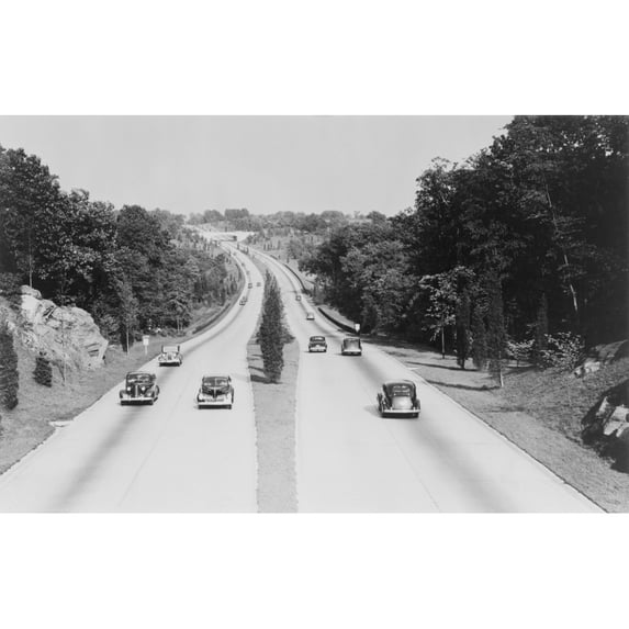 Section Of The Merritt Parkway In Connecticut History (36 x 24)