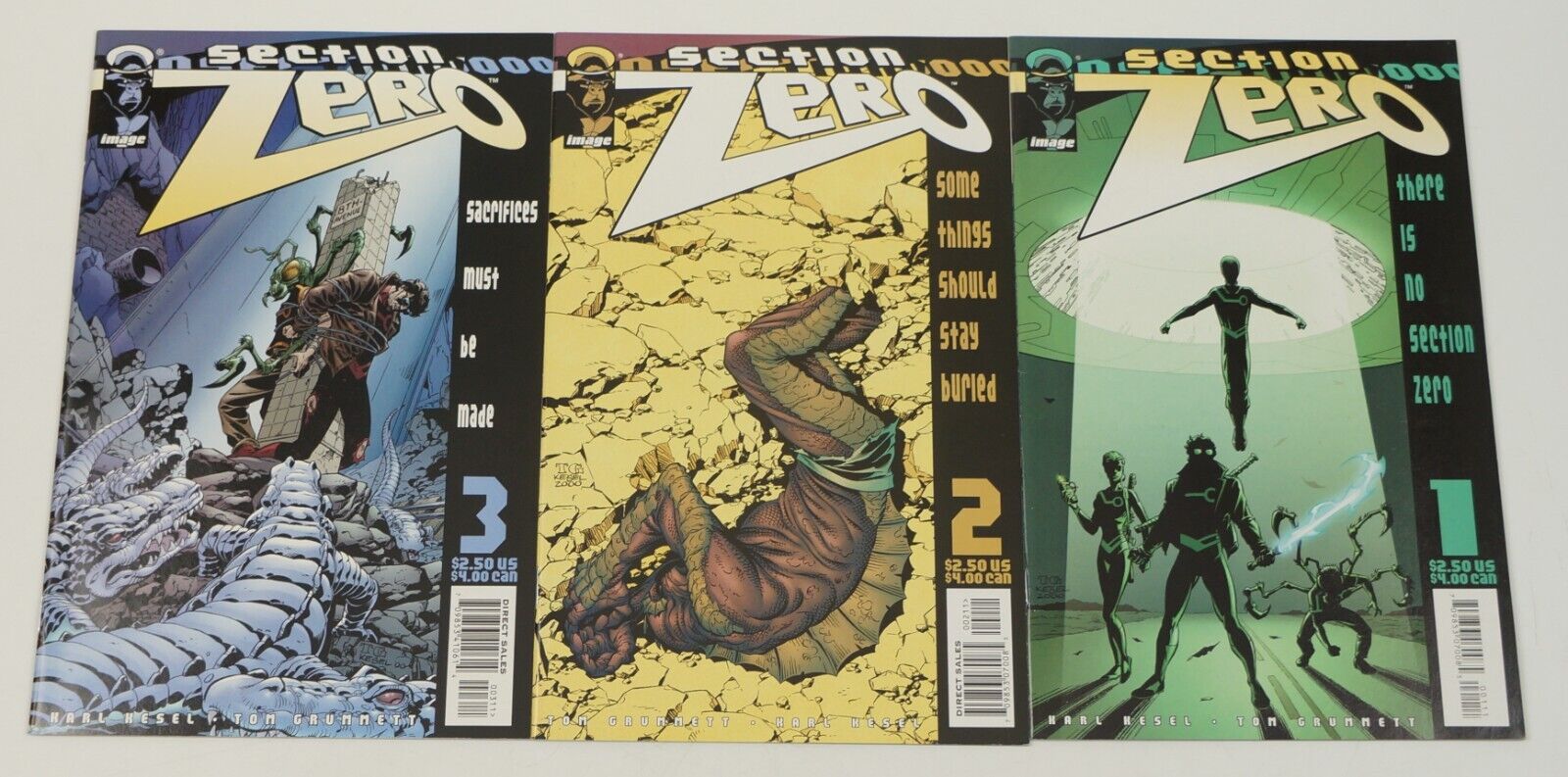 Section Zero #1-3 VF/NM complete series U.N. paranormal research ...