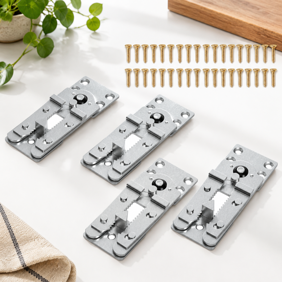 Sectional Couch Connectors, 4 Pack+40 Screws, Thickened Interlocking Hardware Brackets
