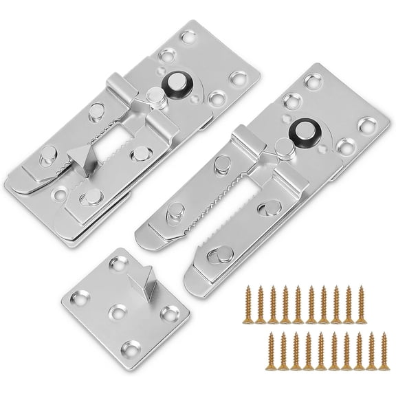 Sectional Couch Connectors,Heavy Duty Interlocking Sofa Clamps, 2 Pack Metal Anti-Slip Brackets with 20 Screws, Keep Sectional Together Stop Sliding Apart for /Pets,No Tool Needed