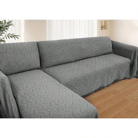 Sectional Couch Covers 2 Pieces L Shaped Sofa Cover for Sectional Couch L Shape Washable Blanket Furniture Protector for Pets Dogs Dark Grey X-Large