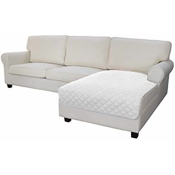 Sectional Couch Covers for Dogs L Shape Sofa Cover Reversible Sofa Slipcover Chaise Lounge Cover Furniture Protector Cover for Pets Dog Cat (42 x 52 inches, White/White)