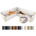 thumbnail image 1 of HDCAXKJ 100% Waterproof Sectional Corner Sofa Covers Quilted Couch Covers Non Slip L Shape Sofa Slipcovers with Pockets Furniture Protector for Pets Kids,X-Large,Cream White, 1 of 10